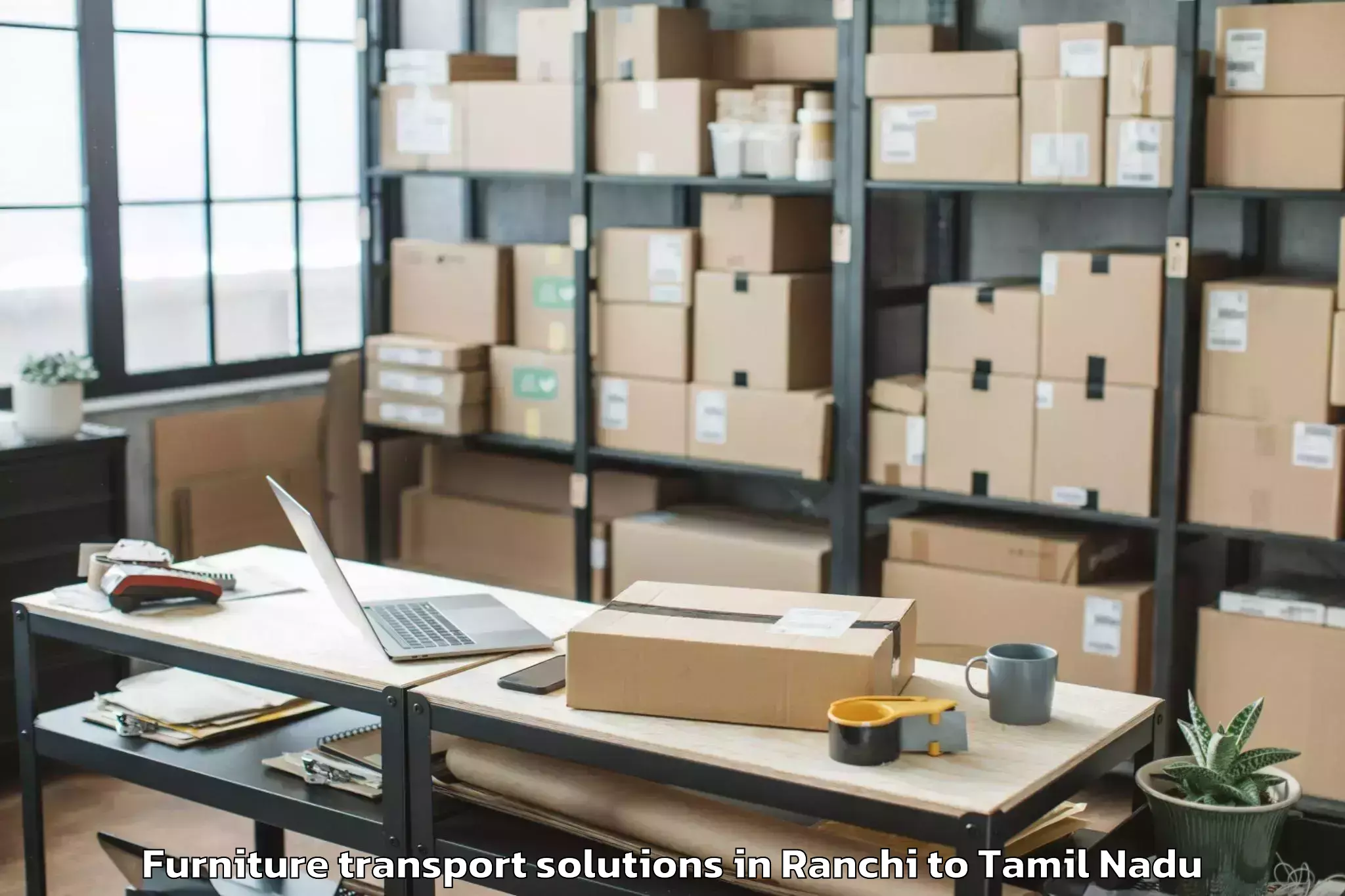 Trusted Ranchi to Turaiyur Furniture Transport Solutions